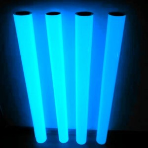 PET PVC Blue Photoluminescent Scannán Glow Téip i Dark do Éigeandála Scoir Comharthaíocht